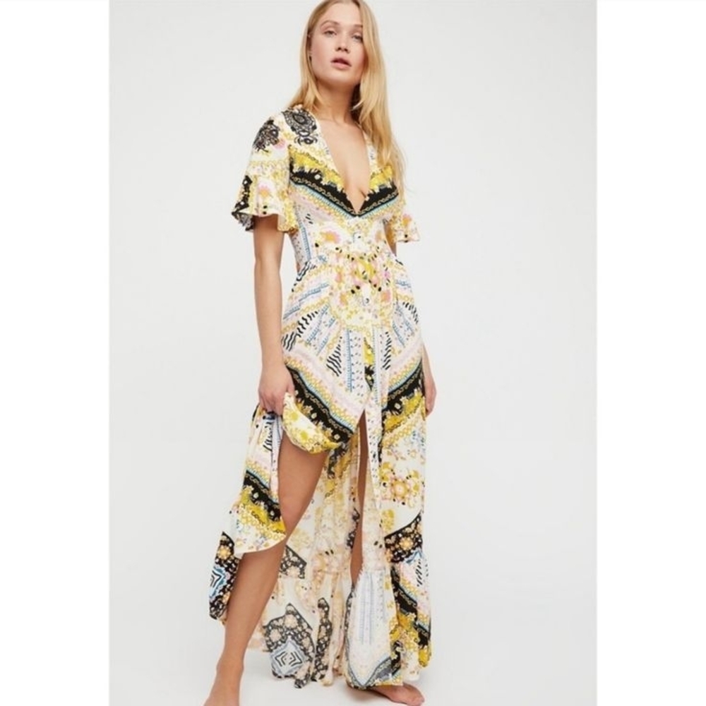 NWT Free People Coco Printed Maxi Dress Size M